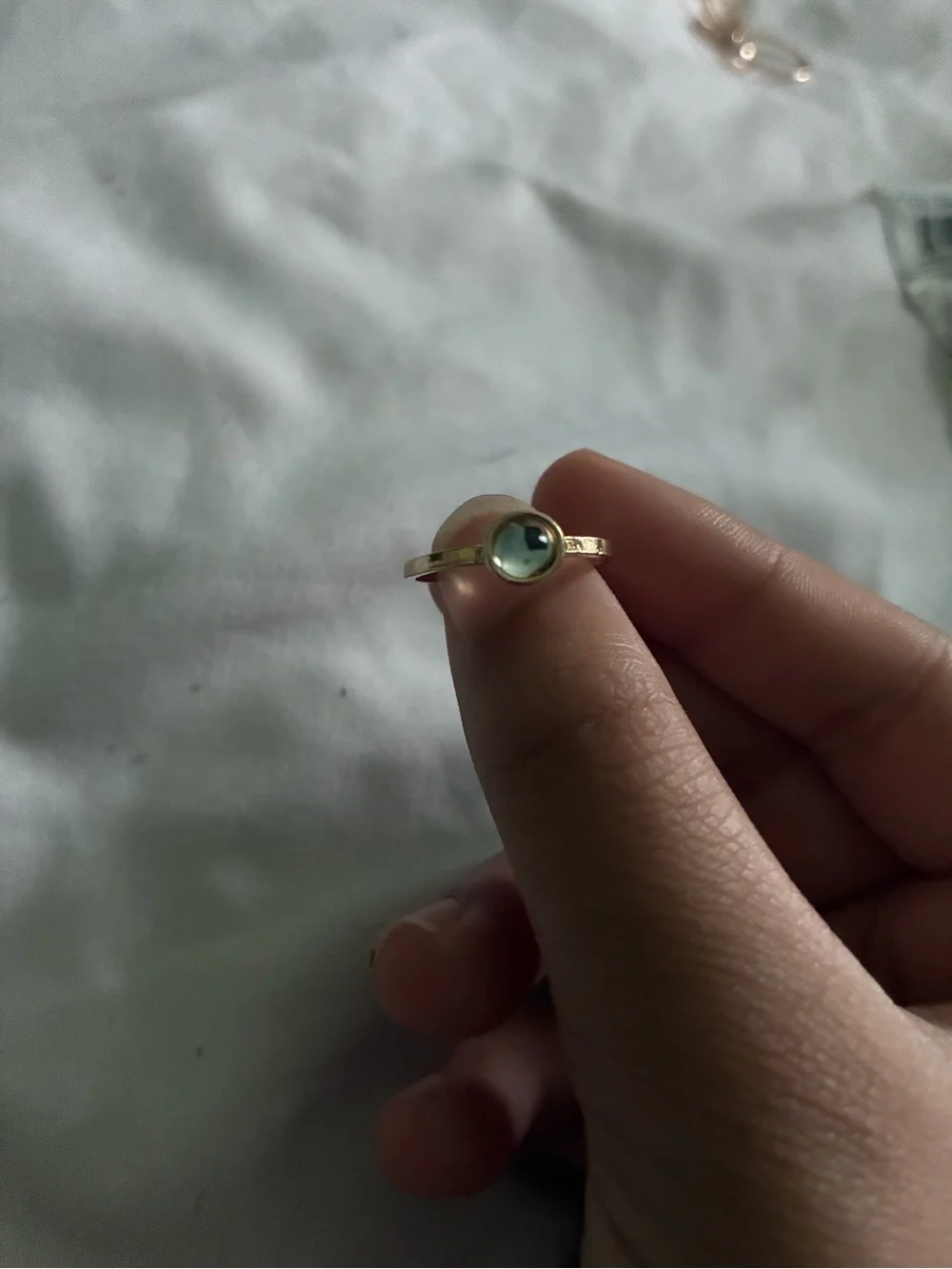Gold-Tone Ring, Light Stone